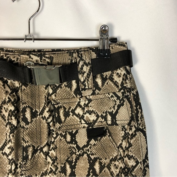Topshop Python Brown Cargo Mini Skirt 4 - Picture 3 of 4